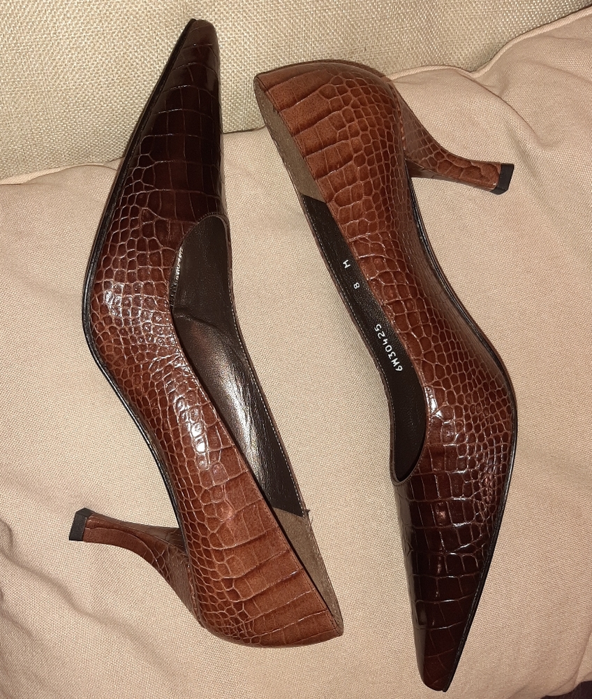 Stuart Weitzman croc ombre pumps